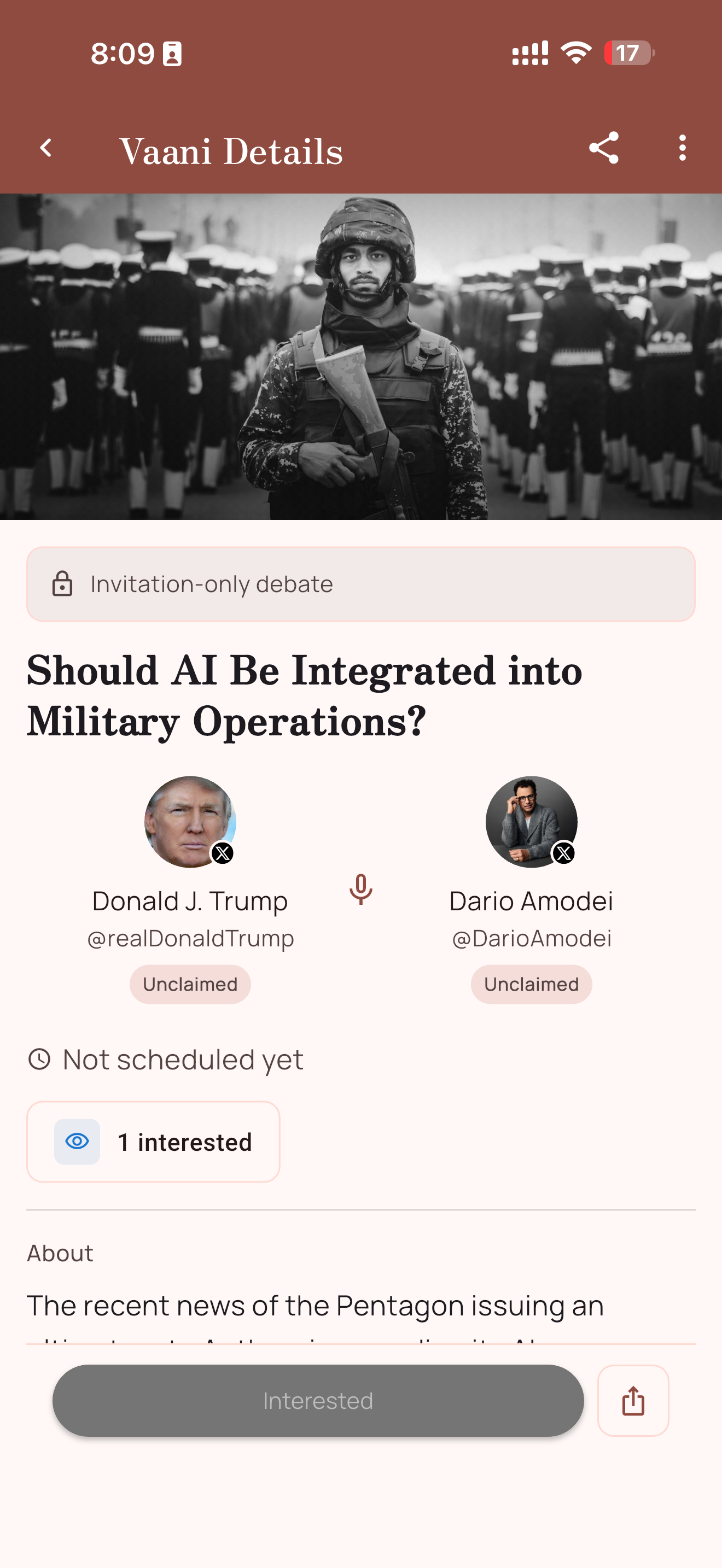 Invitation-only debate