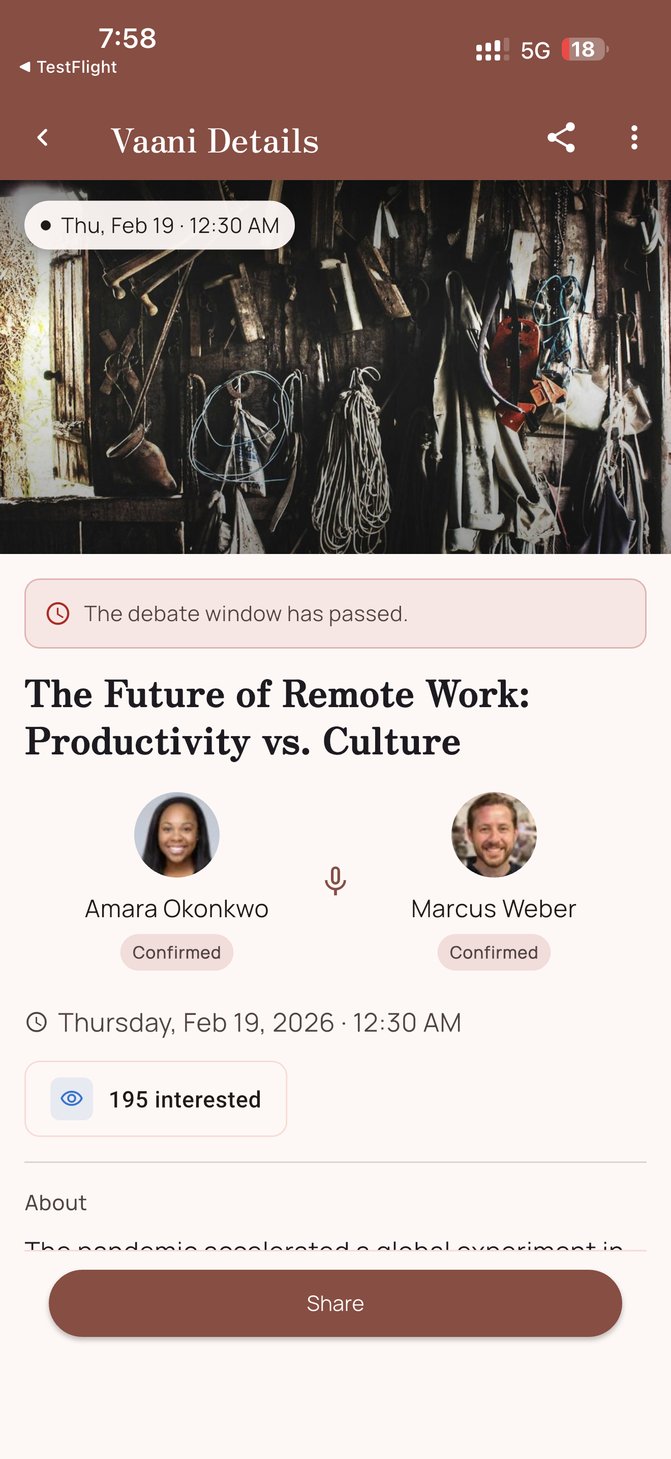 Missed debate window