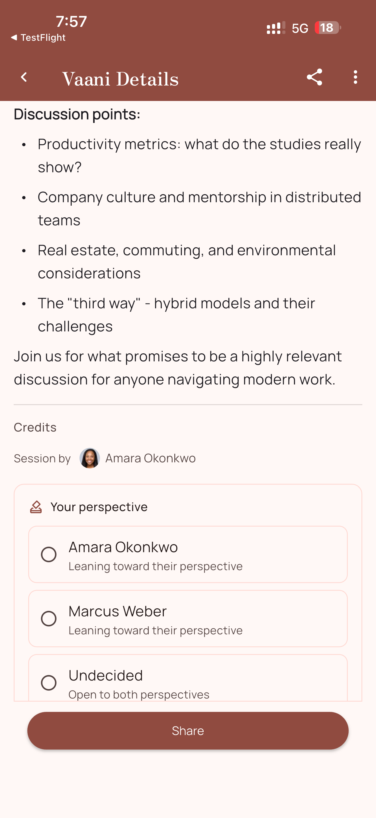 Perspective poll for remote work debate